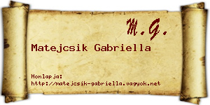 Matejcsik Gabriella névjegykártya